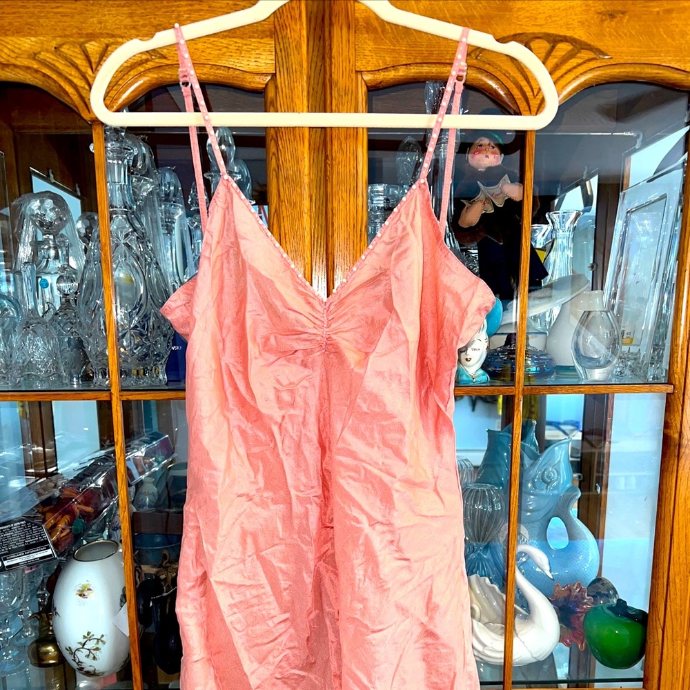 Nitin Goyal London Pink Pearl Adorned Nightie Slip Teddy Size Large